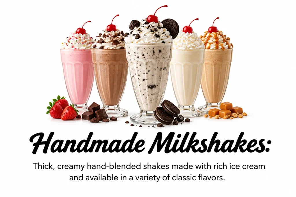 hand made milk shakes